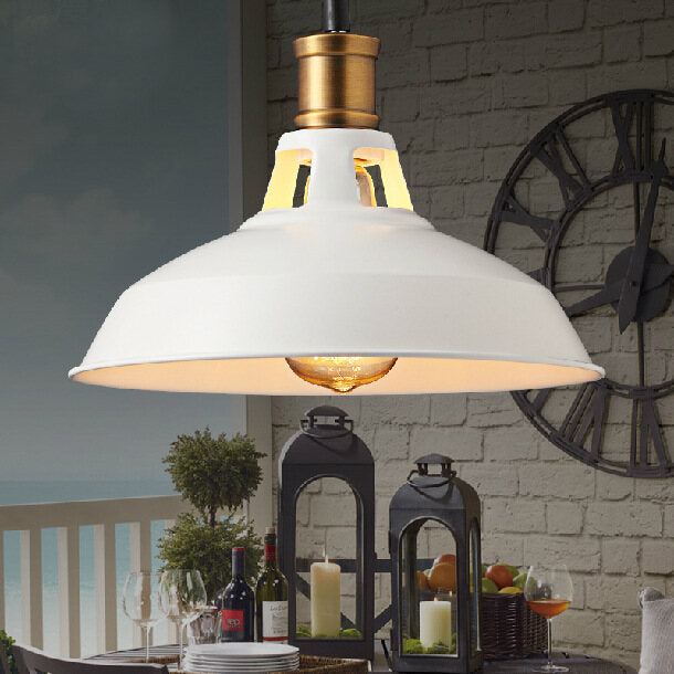 HEIKESZ American Country Retro LOFT Industrial Style Pot Cover Chandelier Simple Shop Clothing Store Restaurant Bar Single-Head Droplight american style retro outdoor indoor retro bedroom lamp american-style Industrial wind