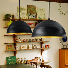 HEIKESZ Modern Simple Black Single Chandelier Single Head Semicircle Lampshade Creative Bar Personalized Restaurant Internet Bar Pot Cover Chandelier
