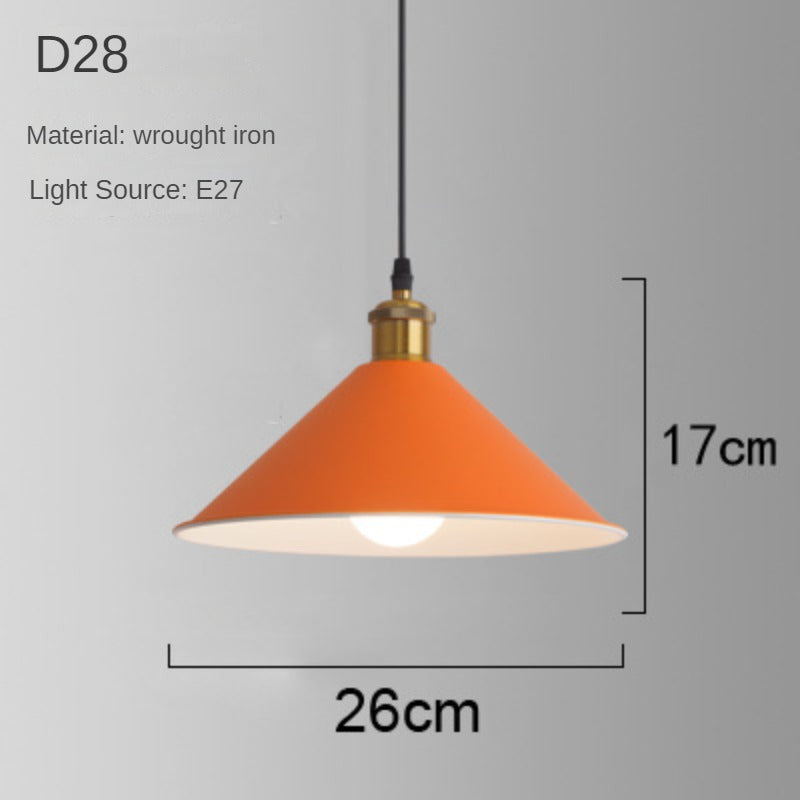 HEIKESZ Industrial Style Simple Orange Creative Personalized Art Catering Restaurant Commercial Orange Single-Head Suspension Wire Dining Chandelier