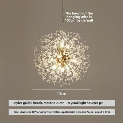 HEIKESZ Dandelion Fireworks Chandelier Crystal Dining Room Light Modern Minimalist Bedroom Bar Clothing Store Window