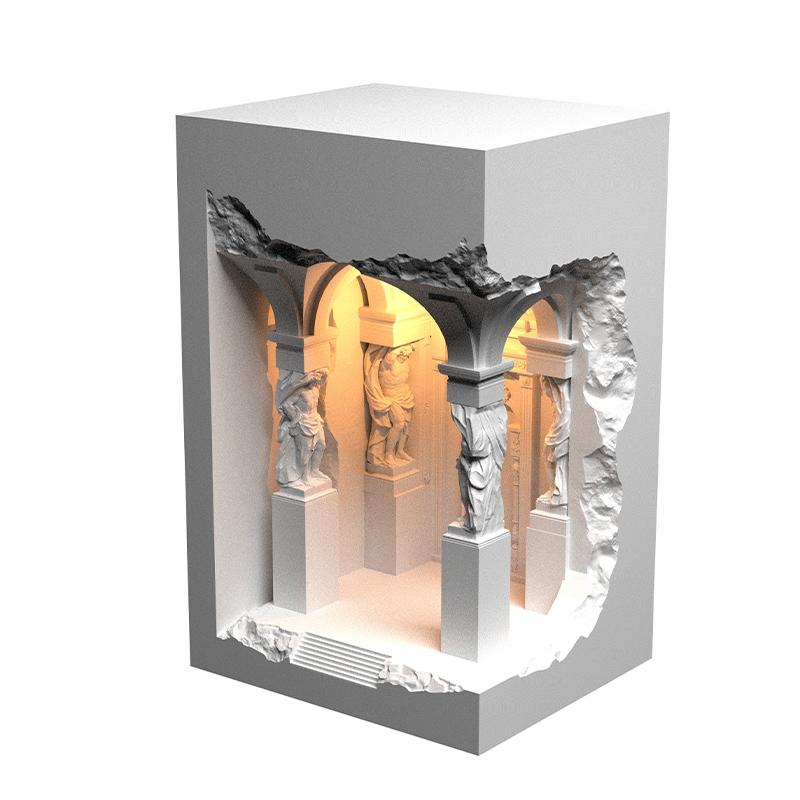 HEIKESZ Atlantis Gypsum Wall Light Built-in Corner LED Night Light Motion Sensor for Corridor Homestay Lighting