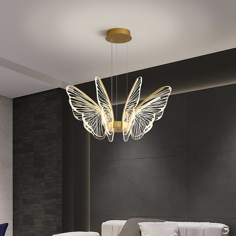 HEIKESZ Wholesale LED Iron Ceiling Light Creative Butterfly Design Modern Simple Living Room Bedroom Light