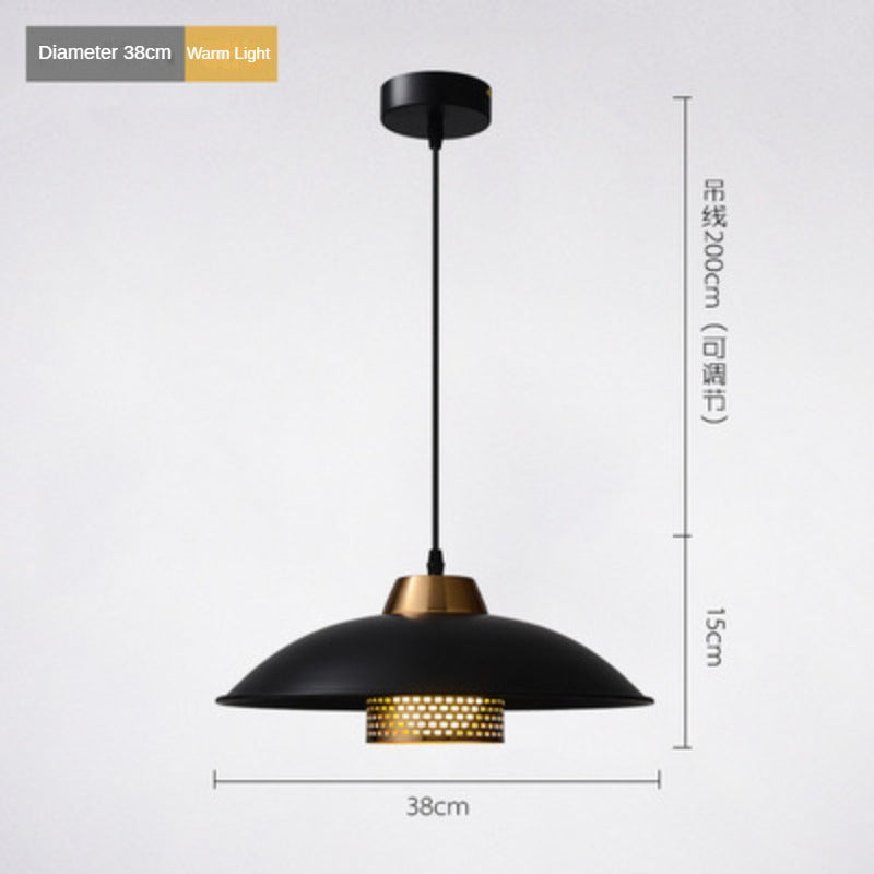 HEIKESZ Nordic Simple Single Head Lamp Mild Luxury Retro Coffee Shop Bar Table Lamp Bedroom Hallway UFO Balcony Chandelier