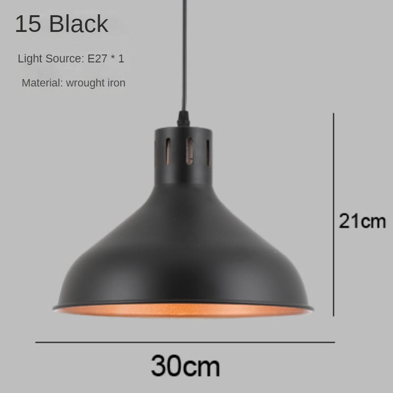 HEIKESZ Chandelier Retro Industrial Style Restaurant Lamps Single Head Zhongshan Creative Simple Office Dining Shop Commercial Lampshade