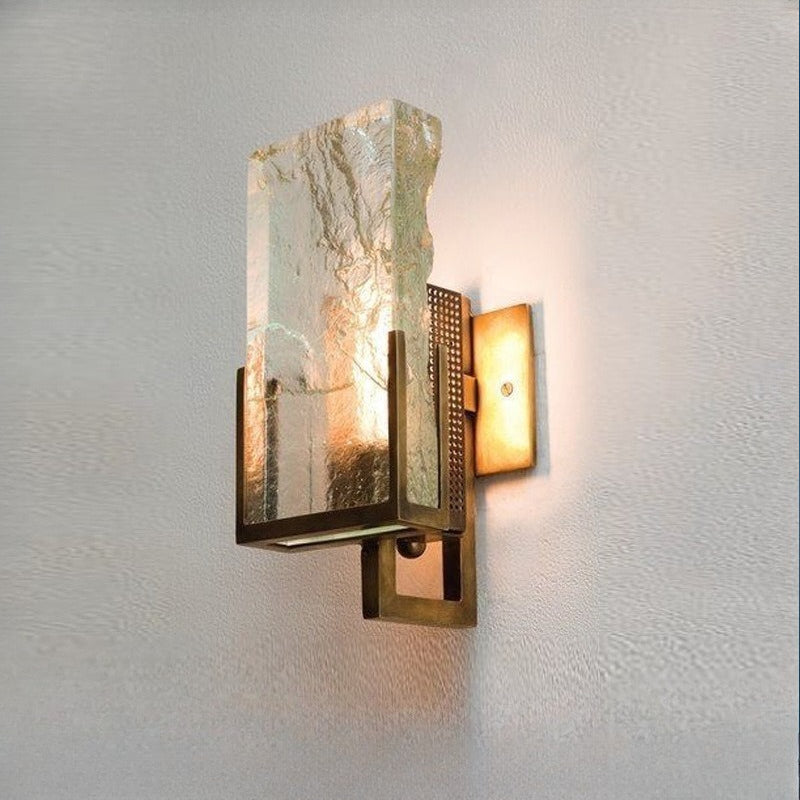 HEIKESZ Nordic Modern Minimalist Ice Cube Crystal Wall Lamp Villa Bedside Bedroom Designer Living Room Background Wall Light Luxury Wall Lamp