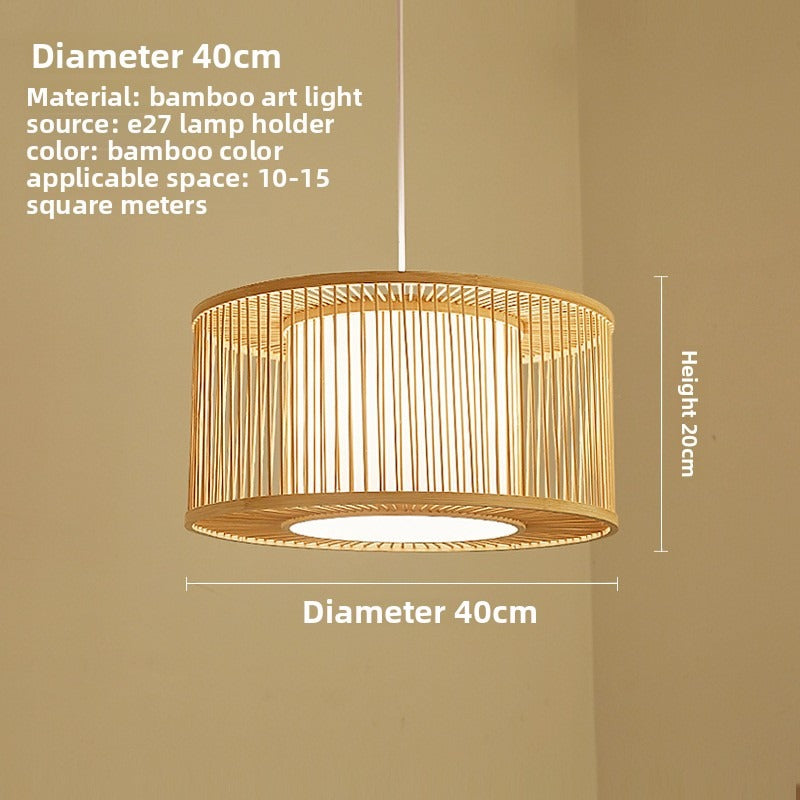 HEIKESZ South East Asia B & B Round Bamboo Japanese Zen Tatami Living Room Bedroom Dining Table Bar Chandelier lamp light fixtures for celling lights