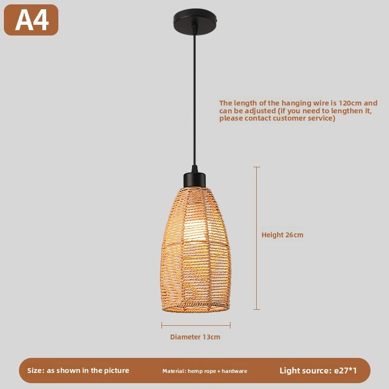 HEIKESZ Vintage Rope Pendant Light Industrial Iron Ceiling Lamp for Restaurant Bar Clothing BBQ Shop Retro Decor Commercial Lighting