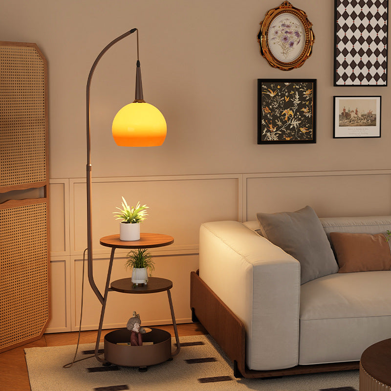 HEIKESZ Multifunctional Grapefruit Floor Lamp 2024 New Arrivals with Storage Space for Living Room Sofa Side Ambience Coffee Table Decor