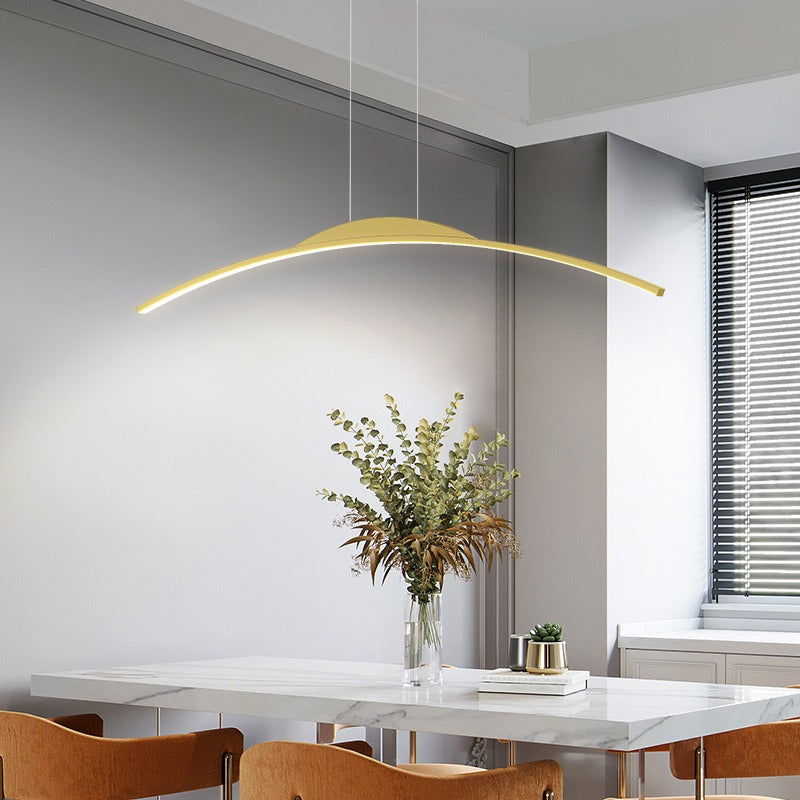 HEIKESZ Nordic simple led restaurant chandelier minimalist word study dining table bar light office chandelier lamp light fixtures for celling light