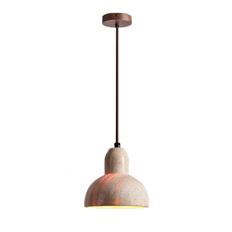 HEIKESZ Cream Style Retro Chandelier Small Droplight for Bedside Dining Room Bar Counter Yellow Cave Stone Design