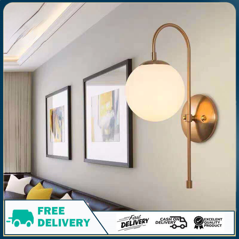 Nordic Light Luxury Living Room Background Wall Lamp Unique Creative Simple Bedroom Wall Lamp Stair Aisle Bedside Lamp