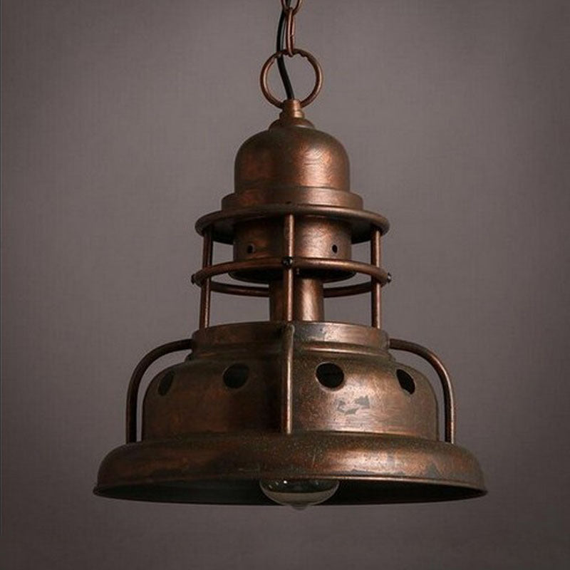 HEIKESZ Retro industrial style restaurant chandelier single head wrought iron old shop bar counter milk tea shop bar American chandelier
