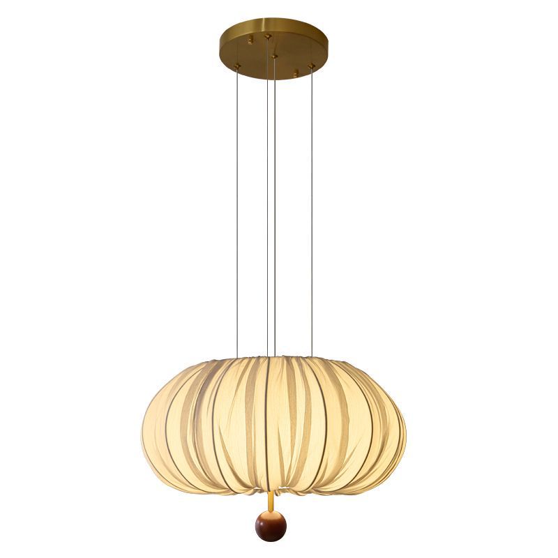 HEIKESZ French Vintage Bedroom Chandelier Fabric Retro Dining Room Rattan Wood Wabi **** Style Warm Main Bedroom Ceiling Light