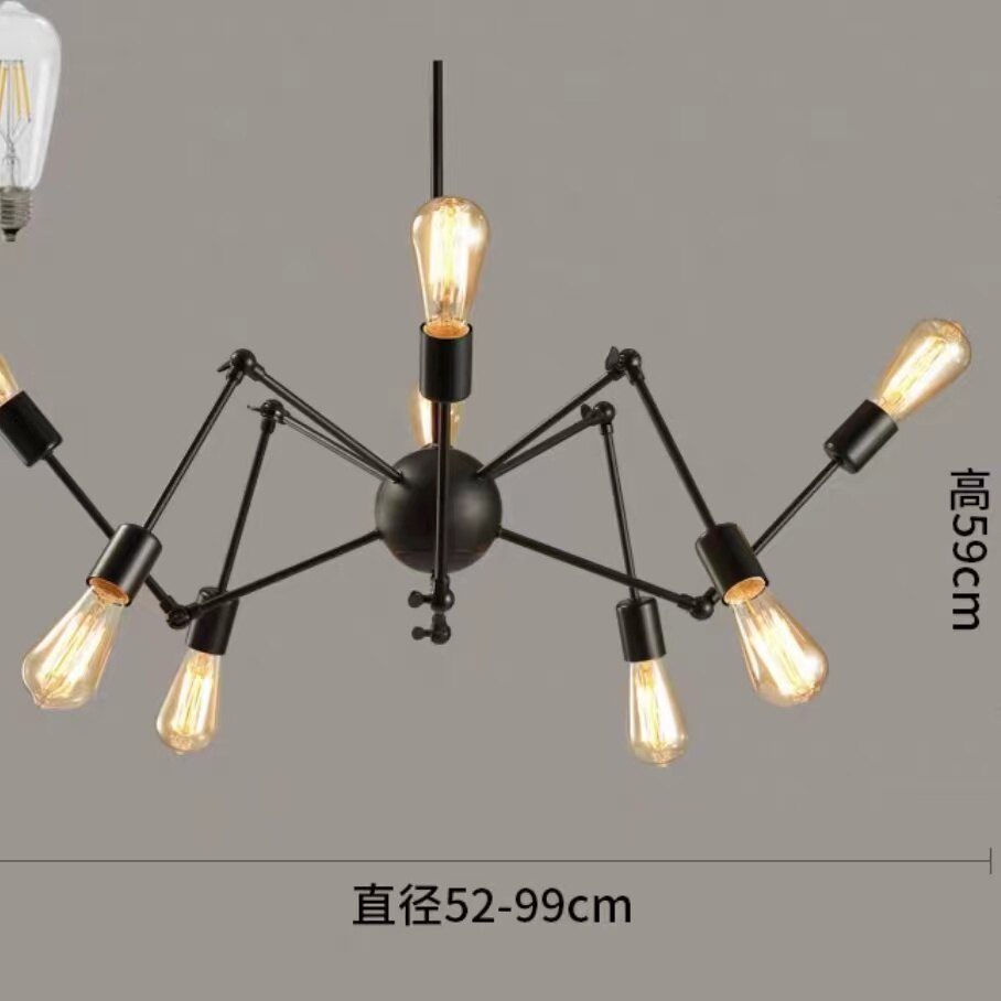 HEIKESZ American Industrial Style Modern Minimalist Iron Office Spider Chandelier Living Room Study Creative Personality Industrial Retro american style retro outdoor indoor retro bedroom lamp american-style Industrial wind