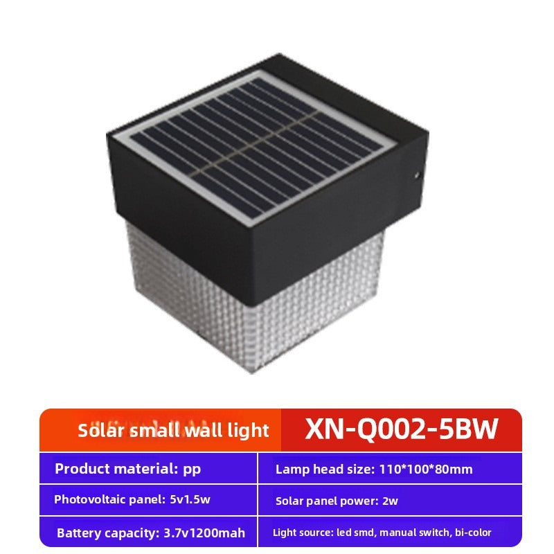 HEIKESZ Solar Wall Light Outdoor Modern Minimalist Solar Powered Wall Lamp for Garden Patio Pathway Corridor Balcony Lighting