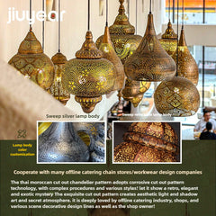 HEIKESZ Morocco classic hollow carved bedroom chandelier retro exotic Xinjiang characteristic restaurant hotel chandelierChandelier, restaurant light, living room light