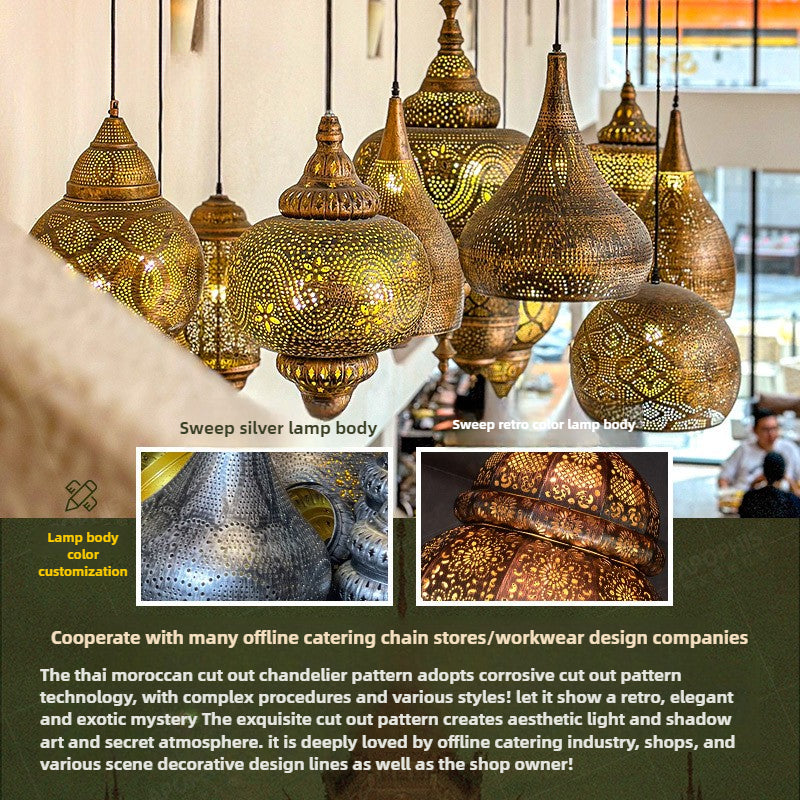 HEIKESZ South East Asia Xinjiang Thai Style Vintage Chandelier Restaurant B & B Thai Club Art Atmosphere LightingChandelier, restaurant light, living room light