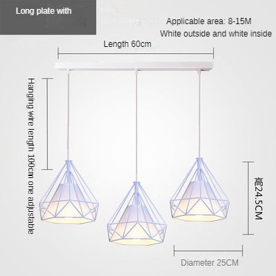 HEIKESZ Nordic Style Restaurant Chandelier Modern Minimalist Restaurant Dining Table Leisure Bar Creative Coffee Tea Shop Diamond Chandelier LED Light for Bedroom Night Aesthetic Room Lamp