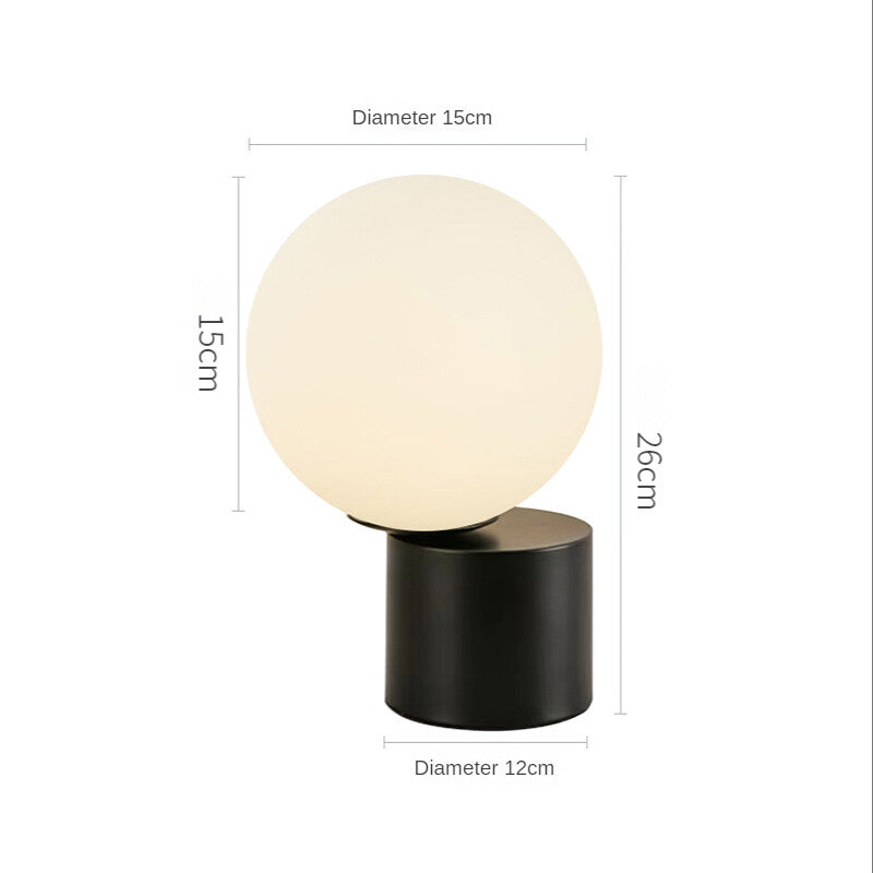HEIKESZ Nordic Glass Bedside Lamp Modern LED Eye Protection Table Lamp for Bedroom Living Room Study Soft Lighting Decor
