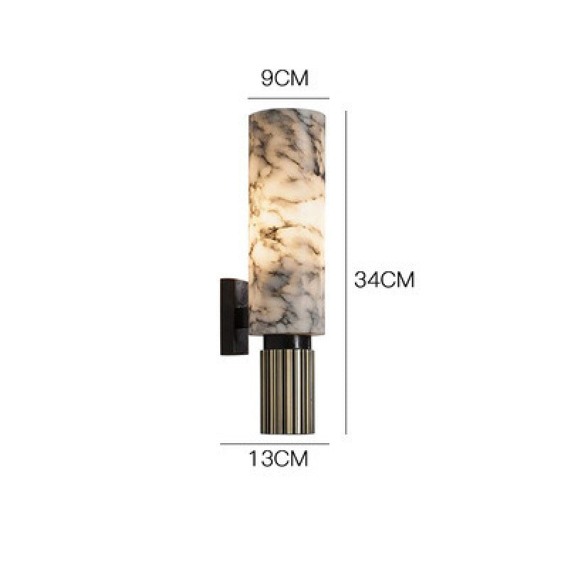 HEIKESZ Modern Chinese Style Marble Wall Lamp Luxury Copper Light for Living Room Bedroom Background Creative Designer Lighting
