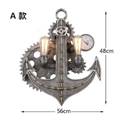 HEIKESZ Cross-Border American Retro Industrial Style Restaurant Bar Internet Coffee Personality Creative Wall Lamp Aisle Corridor Gear Decorative Light LED Light for Bedroom Night Aesthetic Room Lamp