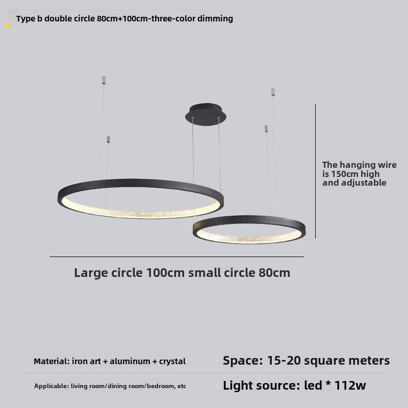 HEIKESZ Minimalist living room chandelier post-modern minimalist light luxury dining room lamp designer villa exhibition hall lamp circle main lamp light fixtures for celling lights
