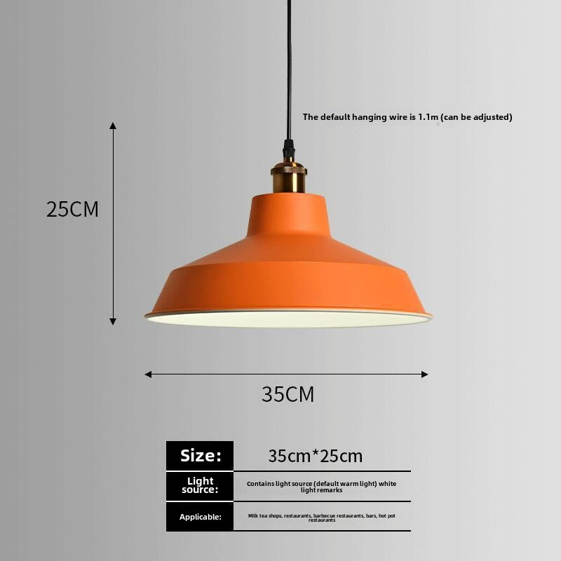 HEIKESZ Nordic industrial wind lamp Internet celebrity creative simple bar restaurant restaurant hot pot shop commercial single head orange chandelier