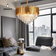 HEIKESZ Light luxury crystal chandelier living room lamp restaurant hotel luxury bedroom aisle lamp Zhongshan factory direct sales post-modern lamp light fixtures for celling lights