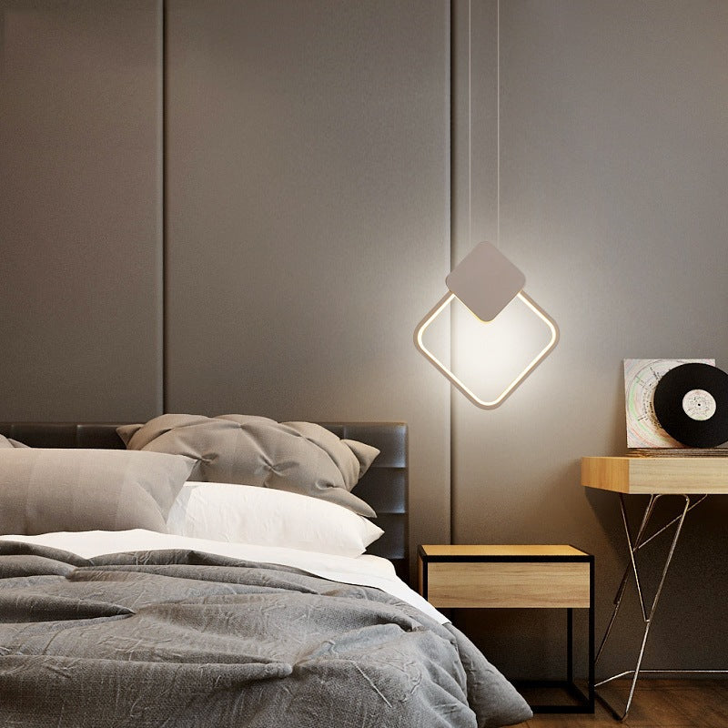 HEIKESZ Minimalist Bedroom Chandelier Long Line Ambience Light Creative Single Head LED Small Droplight for Living Room Celling Lighting Full Spectrum