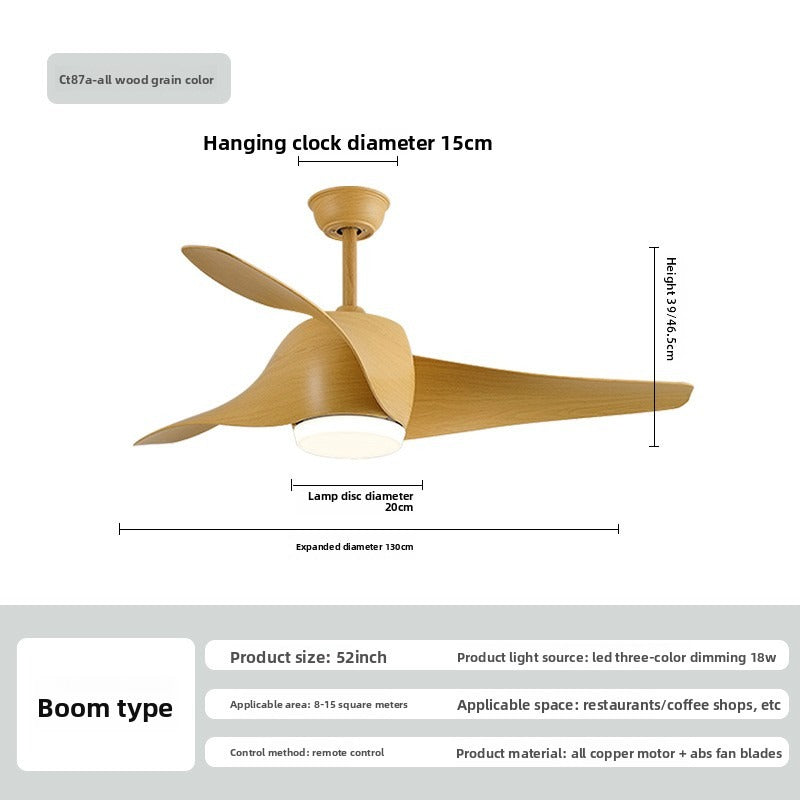 HEIKESZ New intelligent fan lighting variable frequency remote control 52 inch ceiling fan lighting living room dining room bedroom modern simple fan chandelier lamp lighting fixtures for celling lighting