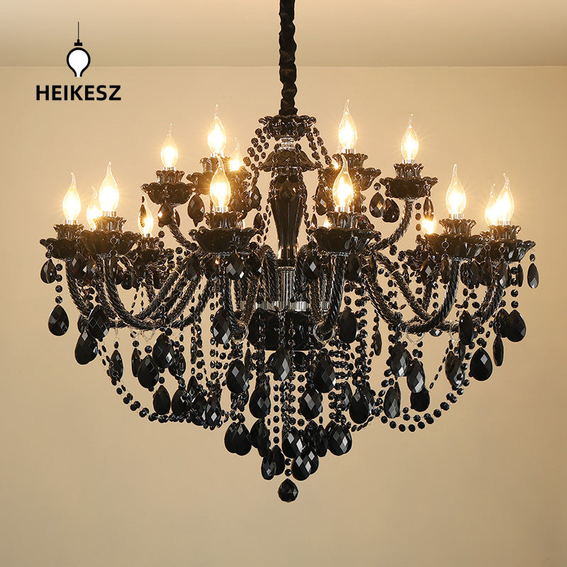 HEIKESZ French Chandelier Crystal Ceiling Light Modern Simple Living Room Bedroom Study European Restaurant Hotel Lobby Lighting Fixture