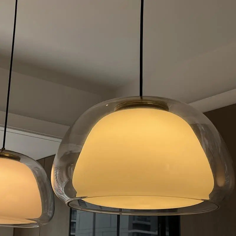 HEIKESZ Nordic Jelly Chandelier Modern Minimalist Glass Lamp for Living Room Bedroom Dining Room LED Ceiling Light Fixtures