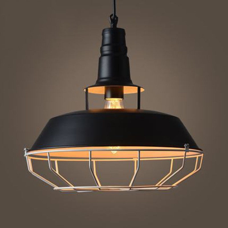 HEIKESZ American Retro Coffee Shop Bar Lamp Industrial Nordic Loft Pot Cover Balcony Restaurant Bar Iron Fishing Line Lamps