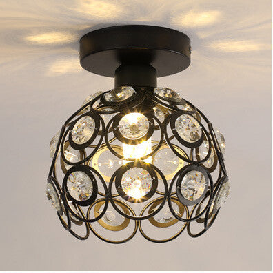 HEIKESZ Creative Unique Crystal Aisle Corridor Light Simple Modern Hallway Entrance Foyer European Balcony Small Ceiling Light american style retro outdoor indoor retro bedroom lamp american-style Industrial wind