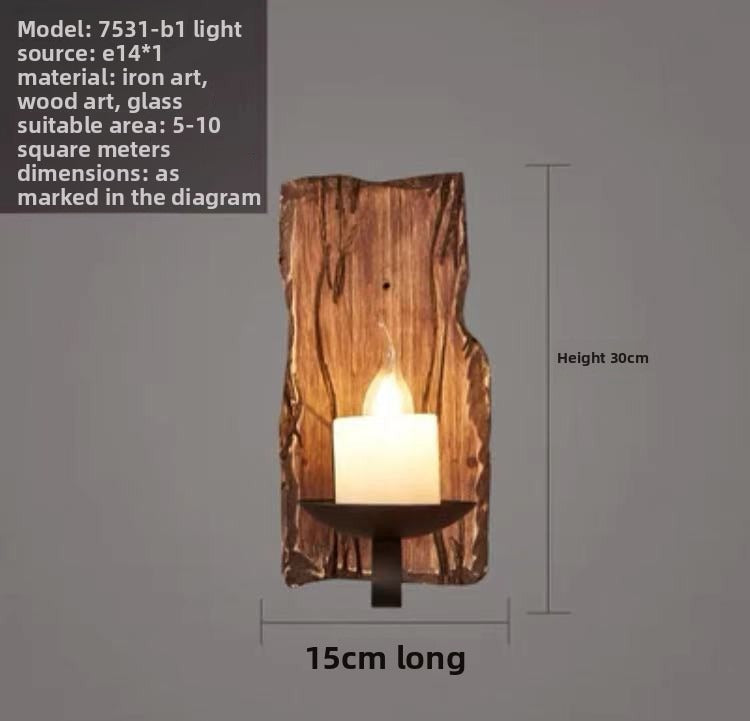 HEIKESZ Vintage Industrial Wall Light American Retro Style Wooden Sconce for Bar Cafe Bedroom Corridor Unique Ship Wood Design