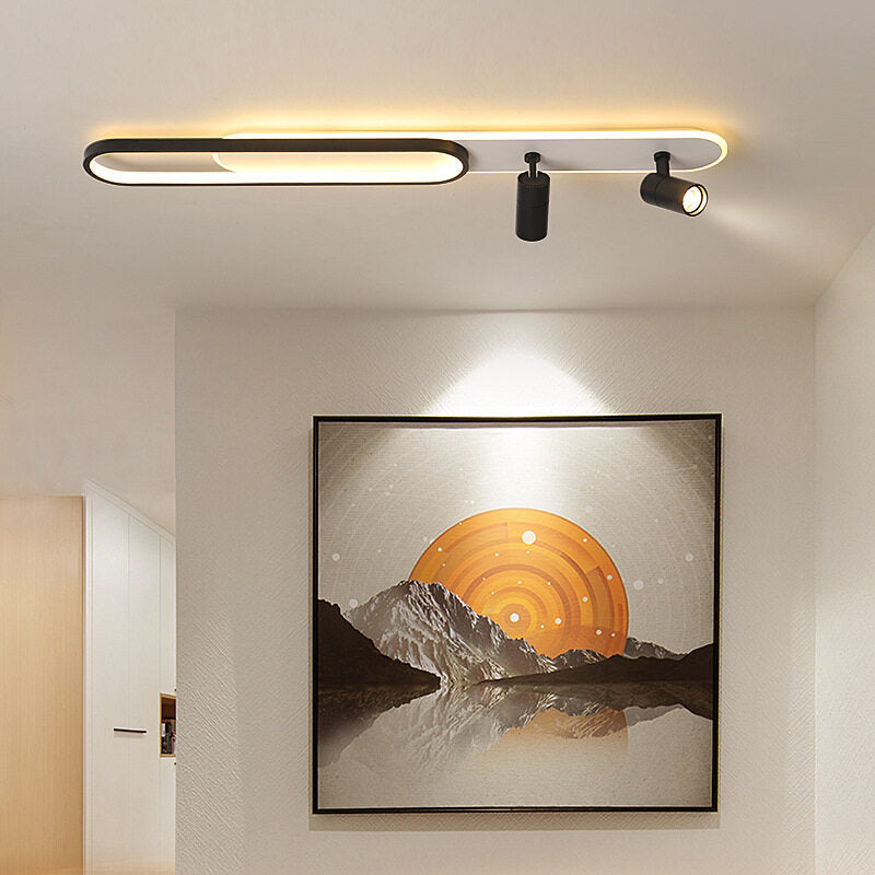 HEIKESZ Modern LED Ceiling Light Strip for Bedroom Living Room Creative Open-Mounted Downlight Hanging Chandelier Energy Saving Bright Lighting
