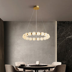 HEIKESZ New Nordic Ring LED Chandelier Modern Minimalist Hanging Light for Living Room Bedroom Study