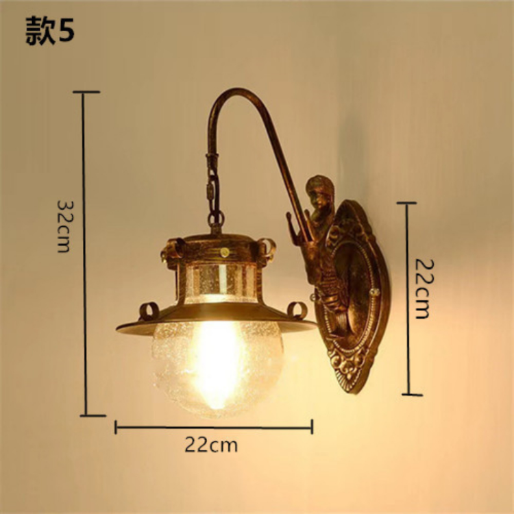 HEIKESZ Cross-Border American Retro Industrial Guest Restaurant Studio Aisle Corridor Tea Room Milk Tea Coffee Shop Bar Counter Wall Lamp LED Light for Bedroom Night Aesthetic Room Lamp