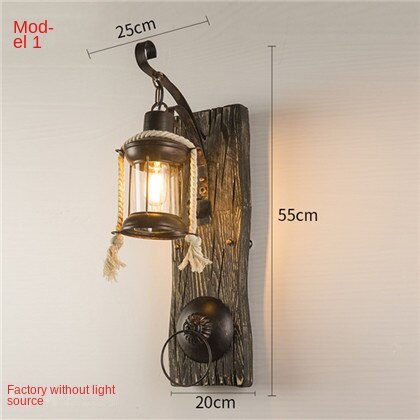 HEIKESZ 【One-year warranty, free shipping】American Retro Industrial Style Wall Lamp Restaurant Coffee Shop Bar Aisle Corridor Creative Solid Wood Hot Pot Restaurant Bar Lamp