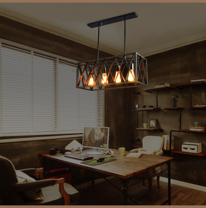 HEIKESZ American Retro Dining Room/Living Room Cafe Pendant Light LOFT Industrial Style Creative Wrought Iron Bar Counter Dining-Table Decoration Pendant Lamp LED Light for Bedroom Night Aesthetic Room Lamp