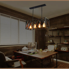 HEIKESZ American Retro Dining Room/Living Room Cafe Pendant Light LOFT Industrial Style Creative Wrought Iron Bar Counter Dining-Table Decoration Pendant Lamp LED Light for Bedroom Night Aesthetic Room Lamp