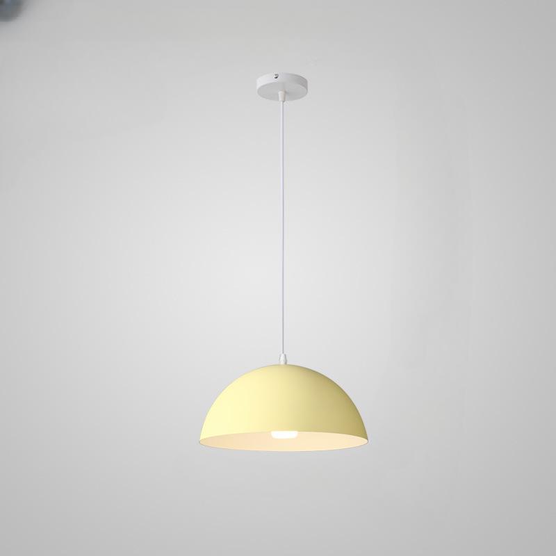 HEIKESZ Modern Minimalist Single Head Semicircle Chandelier Large Lampshade Creative Personality Decorative Light for Living Room Restaurant Exhibition Hall