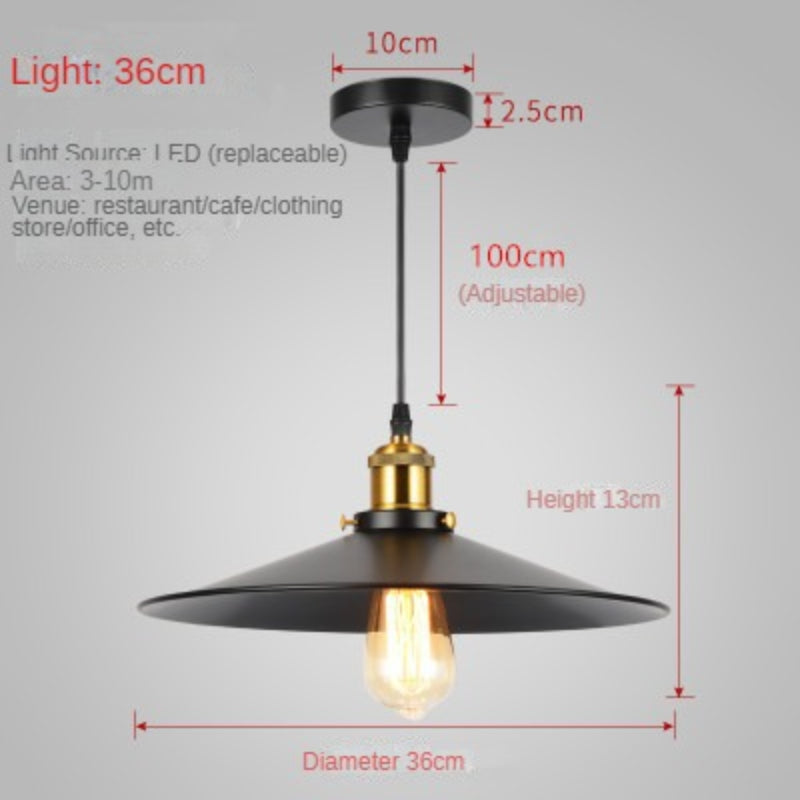 HEIKESZ Cross-Border Hot Droplight Guest Restaurant Bar Creative Coffee Shop Clothing Store Window Pot Cover UFO Black Dress Droplight LED Light for Bedroom Night Aesthetic Room Lamp