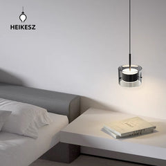 HEIKESZ Modern Nordic Minimalist Glass Pendant Lamp Single Head Chandelier for Bedroom Bar Restaurant Wall Lighting