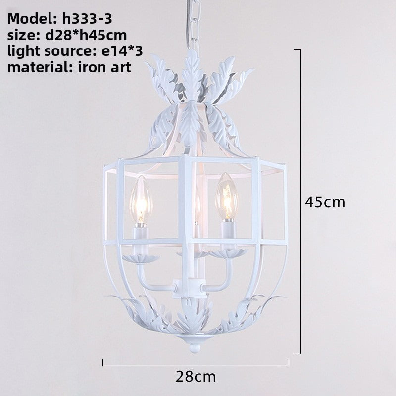 HEIKESZ Vintage American Country Rustic Iron Ceiling Light for Living Room Dining Hallway Entryway Cross Border Supply