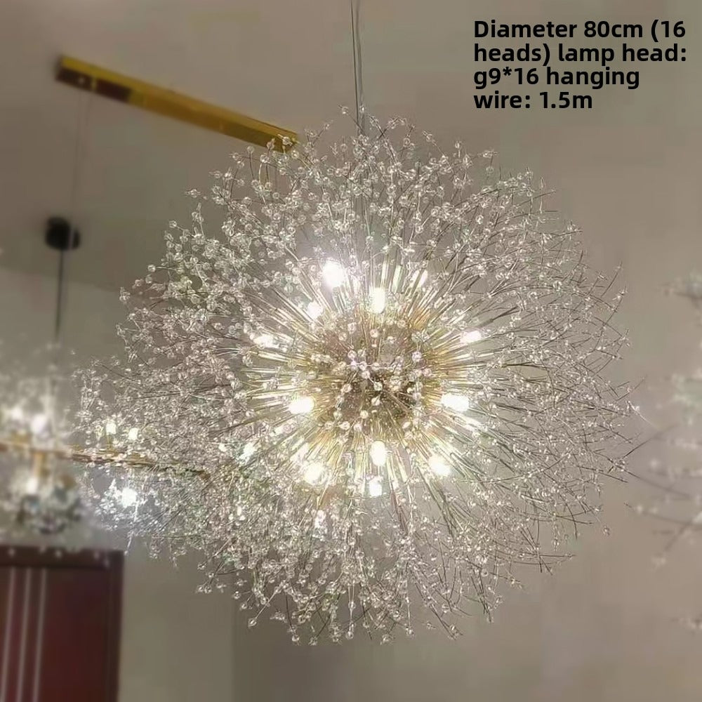 HEIKESZ Dandelion Fireworks Chandelier Crystal Dining Room Light Modern Minimalist Bedroom Bar Clothing Store Window