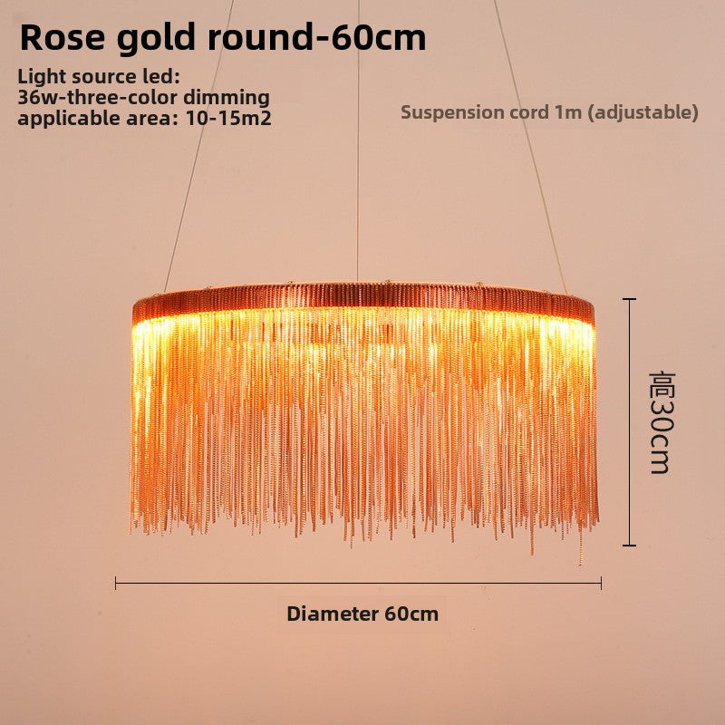 HEIKESZ Light luxury restaurant lamps ins clothing shop window, front desk creative personality tassel post-modern Nordic bar chandelier lamp light fixtures for celling lights