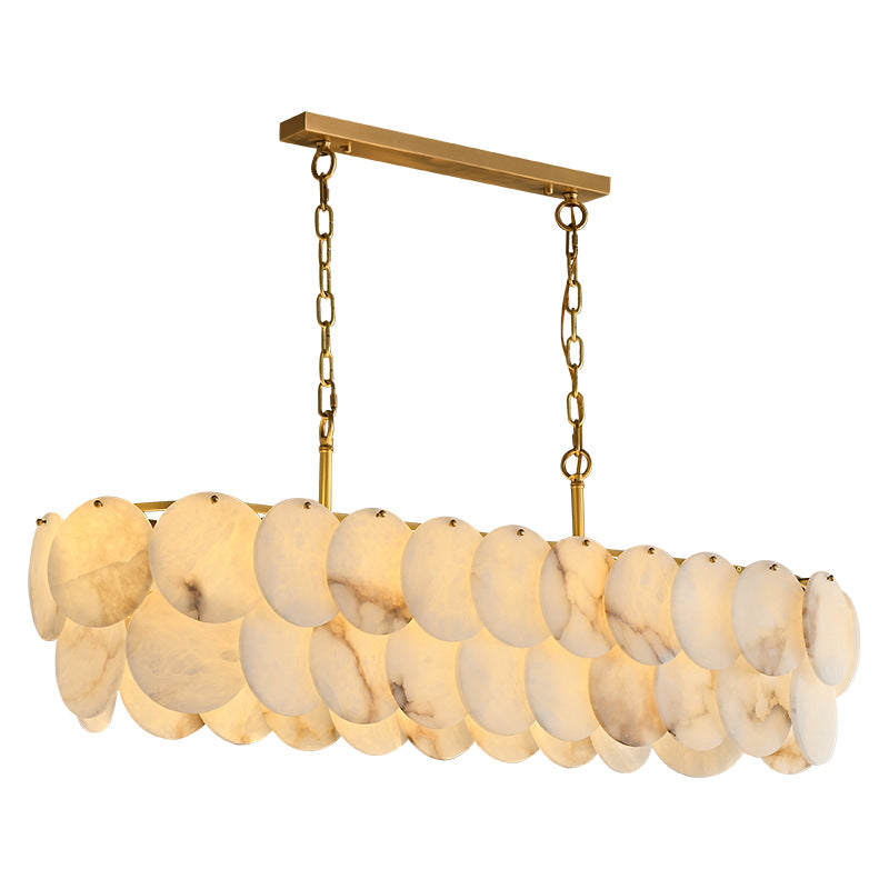 HEIKESZ Luxury Marble Chandelier Post Modern Copper Light Designer Villa Lighting for Living Room Bedroom Dining Room