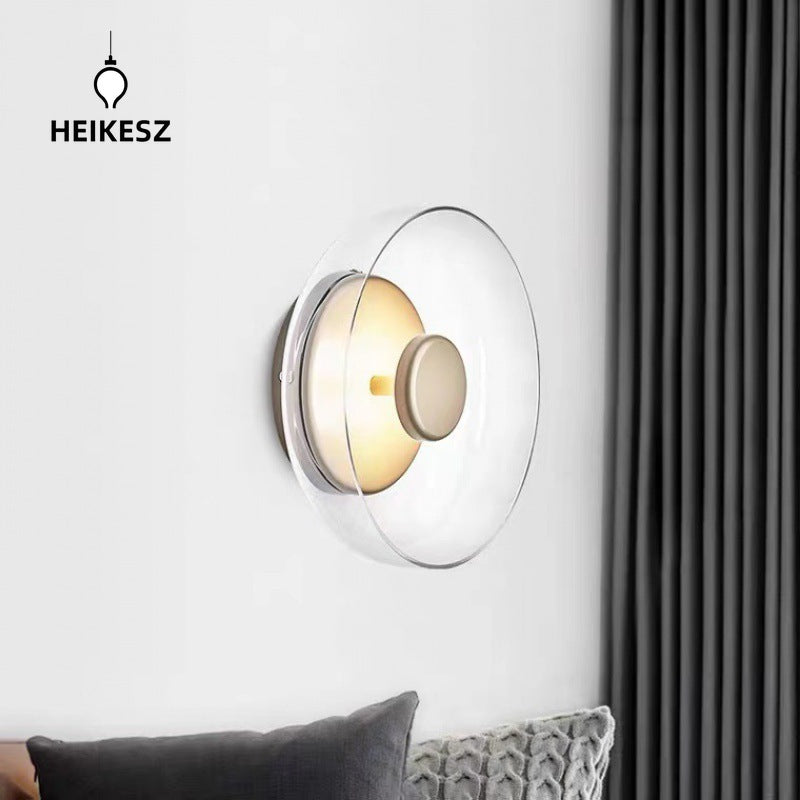HEIKESZ Nordic postmodern wall lamp bedroom bedside living room background wall creative designer hotel simple medieval glass lamp light fixtures for celling light