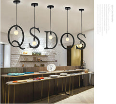 HEIKESZ Retro Personalized Letter Chandelier Wrought Iron Creative Restaurant and Cafe Bar Clothing Store English Letter Assembled Lamp american style retro outdoor indoor retro bedroom lamp american-style Industrial wind